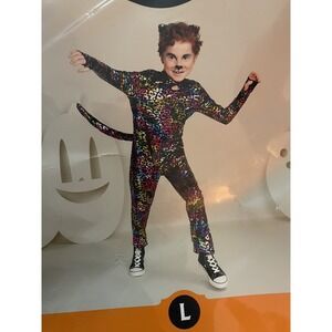 Wildcat leopard Metallic Rainbow Cat Costume Size 10/12 NWT